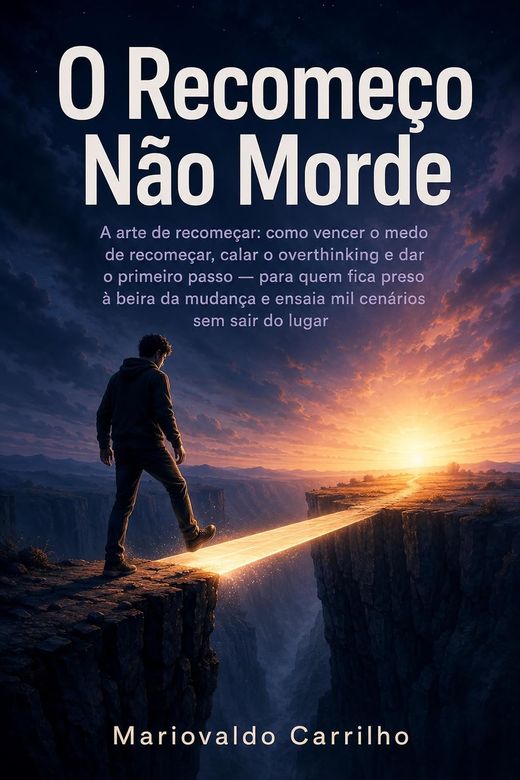 Capa do livro O Recomeço Não Morde, de Mariovaldo Carrilho — sobre o medo de começar de novo