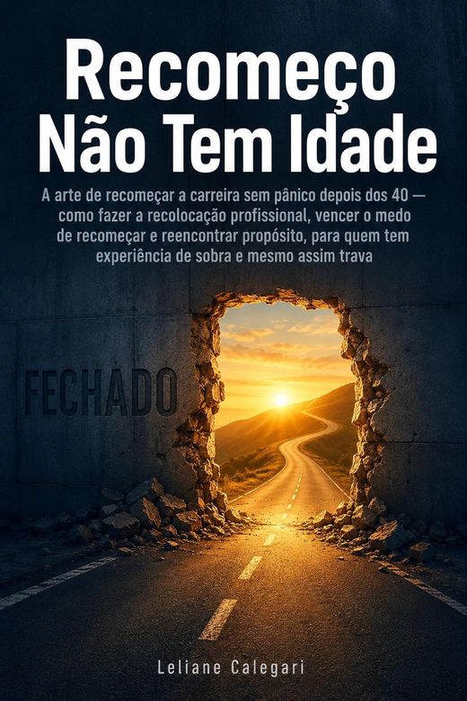 Capa do livro Recomeço Não Tem Idade, de Leliane Calegari — sobre recolocação na maturidade