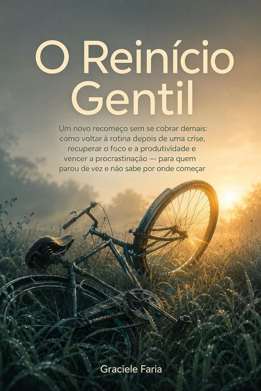 Capa do livro O Reinício Gentil, de Graciele Faria — sobre retomar a rotina depois de uma parada