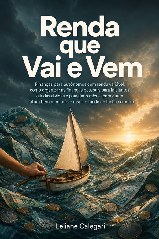 Capa do livro Renda que Vai e Vem, de Leliane Calegari — sobre finanças para autônomos