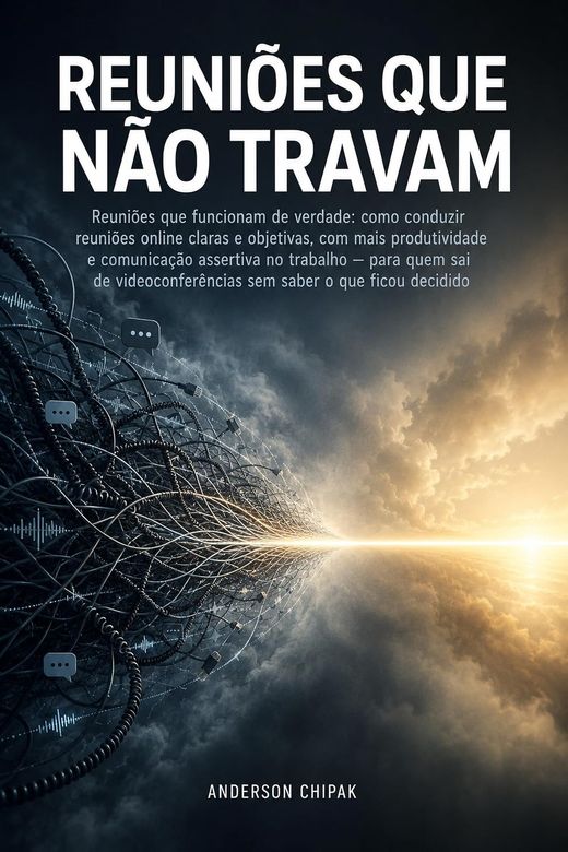 Capa do livro Reuniões Que Não Travam, de Anderson Chipak — sobre reuniões online que terminam em decisão
