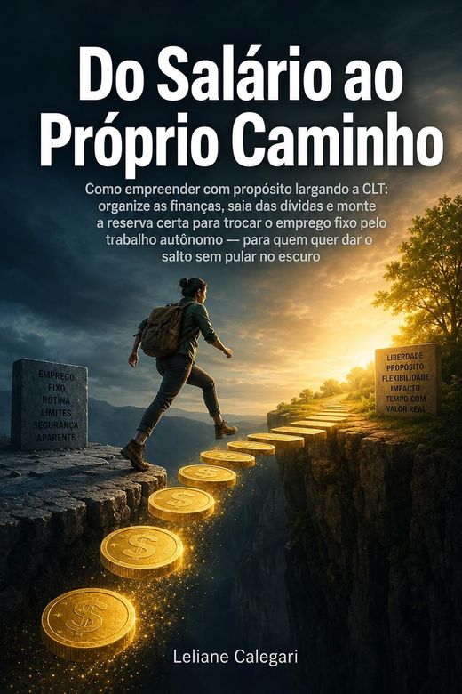 Capa do livro Do Salário ao Próprio Caminho, de Leliane Calegari — sobre a travessia financeira de quem empreende