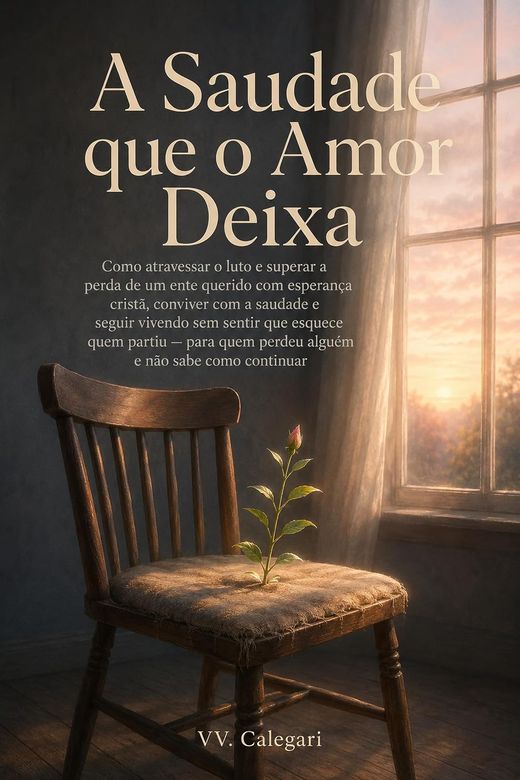 Capa do livro A Saudade que o Amor Deixa, de V.V. Calegari — sobre luto, saudade e esperança cristã