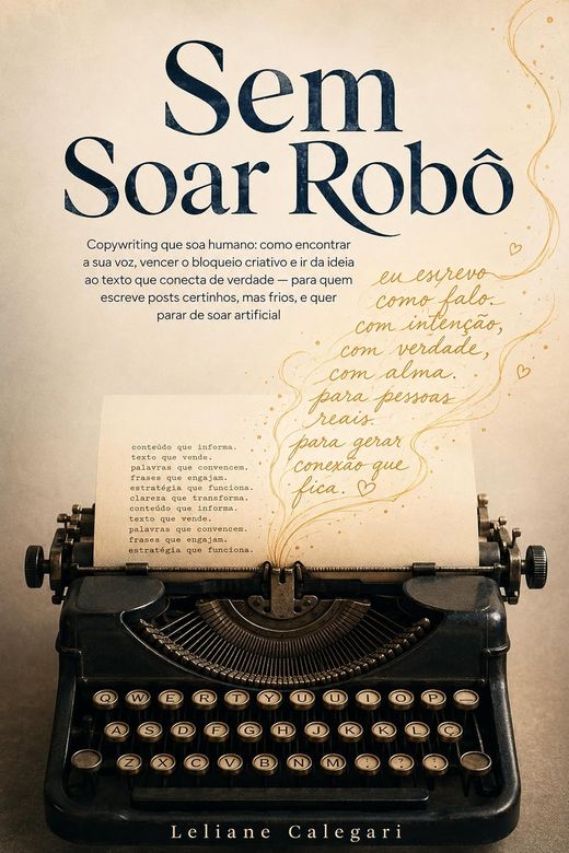Capa do livro Sem Soar Robô, de Leliane Calegari — sobre voz própria na escrita e copywriting