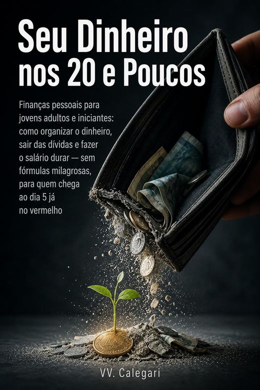 Capa do livro de V.V. Calegari — sobre organizar o dinheiro no começo da vida adulta e sair das dívidas