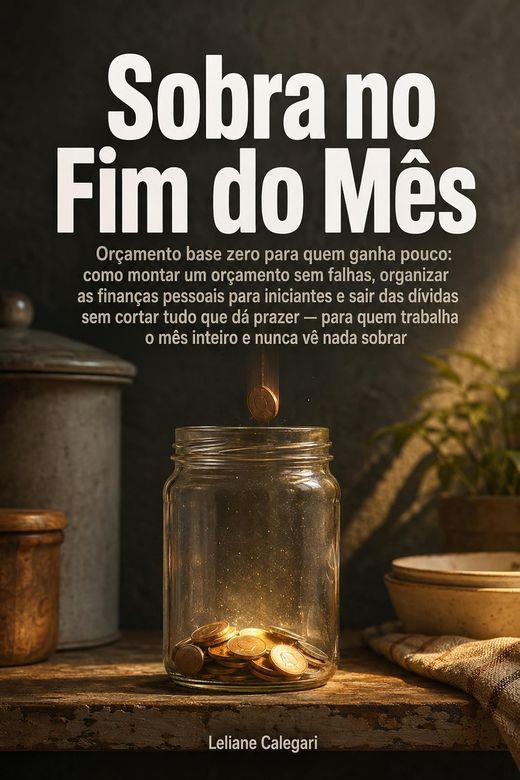 Capa do livro Sobra no Fim do Mês, de Leliane Calegari — sobre orçamento base zero e renda apertada
