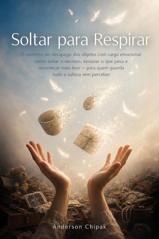 Capa do livro Soltar para Respirar, de Anderson Chipak — sobre desapego, memória e espaço em casa