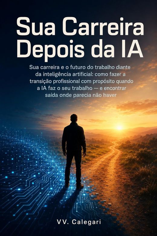 Capa do livro Sua Carreira Depois da IA, de V.V. Calegari — sobre carreira, automação e transição