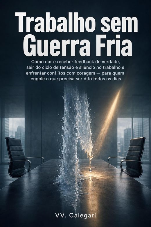 Capa do livro Trabalho sem Guerra Fria, de V.V. Calegari — sobre feedback e tensão velada no trabalho