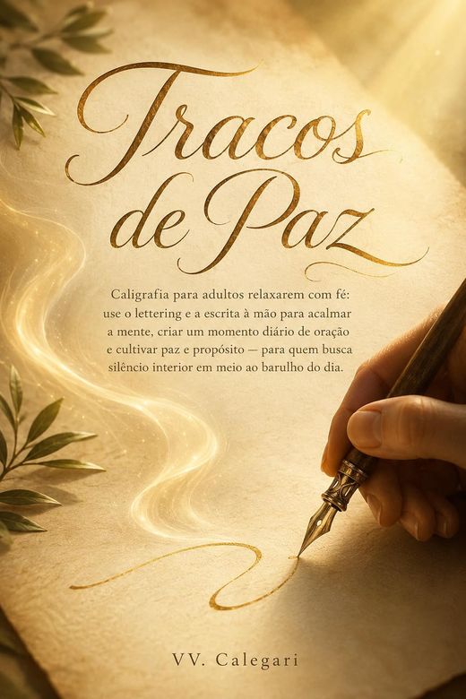 Capa do livro Traços de Paz, de V.V. Calegari — sobre caligrafia devocional e oração