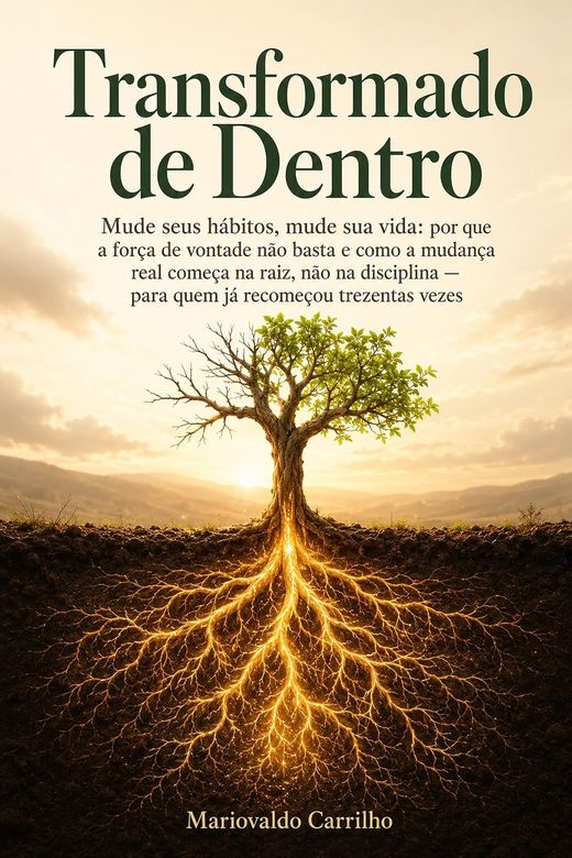 Capa do livro Transformado de Dentro, de Mariovaldo Carrilho — sobre mudança de hábitos e identidade
