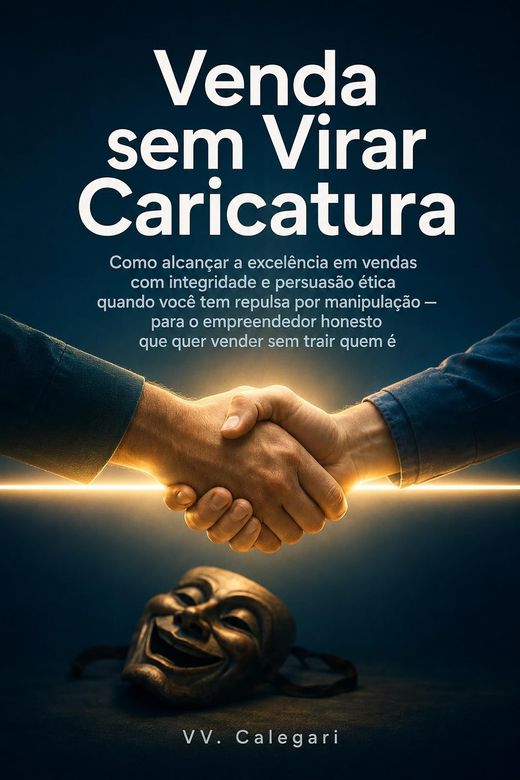 Capa do livro Venda sem Virar Caricatura, de V.V. Calegari — sobre vender sem virar o vendedor insistente