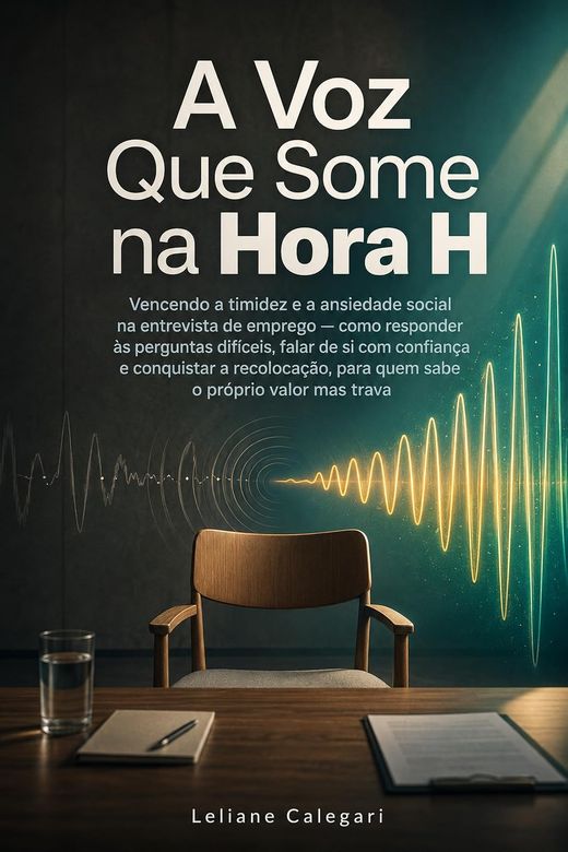 Capa do livro A Voz Que Some na Hora H, de Leliane Calegari — sobre timidez em entrevista de emprego