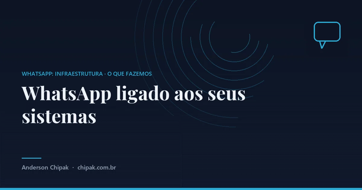 WhatsApp ligado aos seus sistemas, da família whatsapp: infraestrutura: A conversa deixando de viver só no aparelho: o contato cai no lugar onde você guarda cliente, o pedido aparece